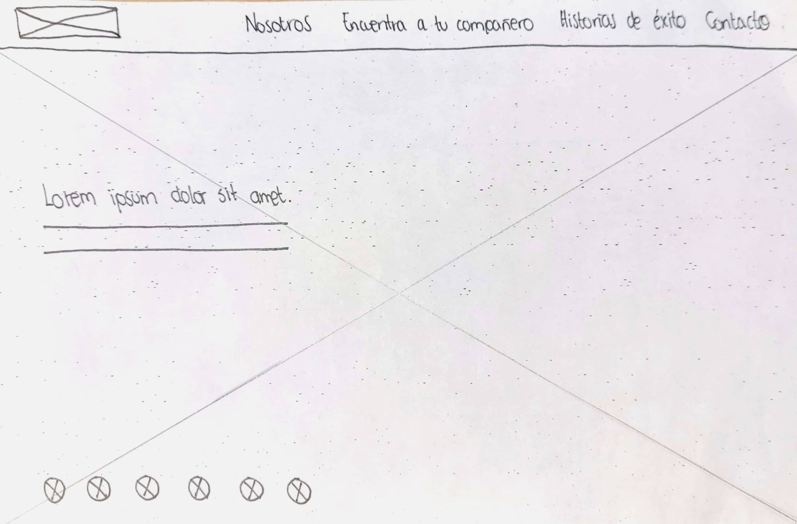 Homepage de Patitas Unidas Wireframe